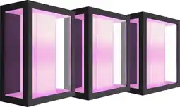 Coolblue Philips Hue Impress Applique Murale White and Color Noir Large Lot de 3 aanbieding