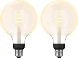Coolblue Philips Hue Filament White Ambiance Globe XL Lot de 2 aanbieding