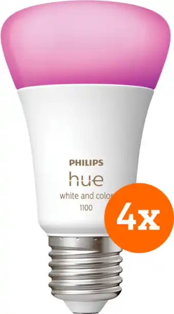 Coolblue Philips Hue White and Color E27 1100 lm Lot de 4 aanbieding