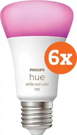 Coolblue Philips Hue White & Color E27 1100 lm Lot de 6 aanbieding