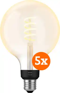 Coolblue Philips Hue Filament White Ambiance Globe XL Lot de 5 aanbieding