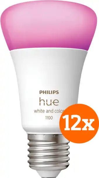 Coolblue Philips Hue White and Color E27 1100 lm Lot de 12 aanbieding