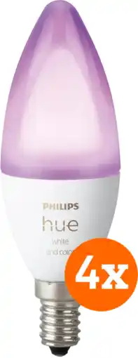Coolblue Philips Hue White and Color E14 Lot de 4 aanbieding