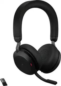 Coolblue Jabra Evolve2 MS TEAMS 75 Casque de Bureau Sans Fil USB-A Noir aanbieding