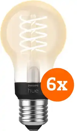 Coolblue Philips Hue Ampoule à Filament White Standard E27 - 2023 - Lot de 6 aanbieding