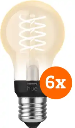 Coolblue Philips Hue Ampoule à Filament White Standard E27 - 2023 - Lot de 6 aanbieding