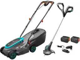 Coolblue Gardena PowerMax 32/18V P4A Set + Gardena SmallCut 23/18V P4A Solo incl. Batterie 4,0 Ah (2x) aanbieding