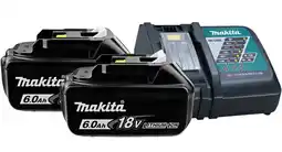 Coolblue 2x Makita BL1860B LXT 18 V 6,0 Ah Batterie + Chargeur aanbieding