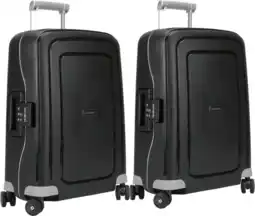 Coolblue Samsonite S'Cure Valise à 4 Roulettes 55 cm Noir Set de 2 Valises aanbieding
