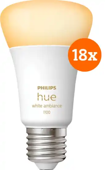 Coolblue Philips Hue White Ambiance E27 1100 lm Lot de 18 aanbieding
