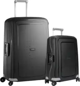 Coolblue Samsonite S'Cure Valise à 4 Roulettes 55 + 75 cm Black Set de Valises aanbieding