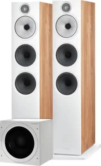 Coolblue Bowers & Wilkins 603 S3 Brun (par deux) + ASW610 Blanc aanbieding