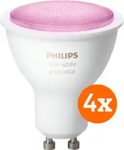 Coolblue Philips Hue White and Color GU10 Lot de 4 aanbieding