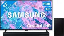 Coolblue Samsung Crystal UHD 43CU7040 (2024) + Barre de Son aanbieding
