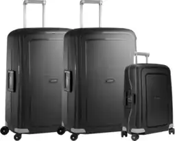 Coolblue Samsonite S'Cure Valise à 4 Roulettes 75 + 75 + 55 cm Noir Set de Valises aanbieding