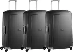 Coolblue Samsonite S'Cure Valise à 4 Roulettes 75 cm Noir Set de 3 Valises aanbieding