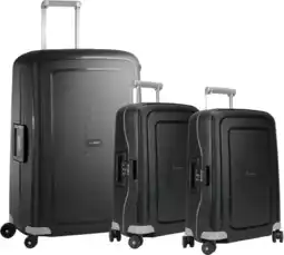 Coolblue Samsonite S'Cure Valise à 4 Roulettes 55 + 75 + 55 cm Noir Set de Valises aanbieding