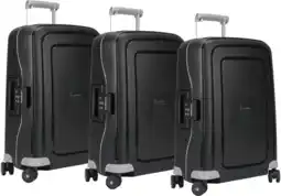 Coolblue Samsonite S'Cure Valise à 4 Roulettes 55 cm Black Set de 3 Valises aanbieding