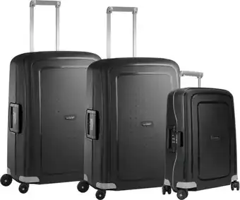 Coolblue Samsonite S'Cure Valise à 4 Roulettes 69 + 55 + 69 cm Noir Set de Valises aanbieding