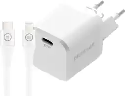 Coolblue BlueBuilt Chargeur Power Delivery 20 W + Câble Lightning 3 m Nylon Blanc aanbieding