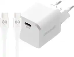 Coolblue BlueBuilt Chargeur Power Delivery 20 W + Câble USB-C 1,5 m Nylon Blanc aanbieding
