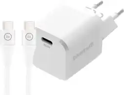 Coolblue BlueBuilt Chargeur Power Delivery 30 W + Câble USB-C 1,5 m Nylon Blanc aanbieding
