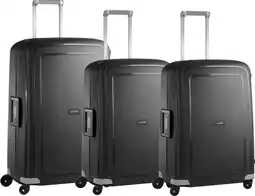 Coolblue Samsonite S'Cure Valise à 4 Roulettes 69 + 75 + 69 cm Noir Set de Valises aanbieding