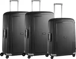 Coolblue Samsonite S'Cure Valise à 4 Roulettes 69 + 75 + 75 cm Noir Set de Valises aanbieding