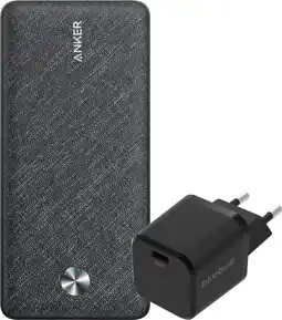 Coolblue Anker Batterie Externe 20 000 mAh Quick Charge et Power Delivery Noir + Chargeur 30 W Noir aanbieding