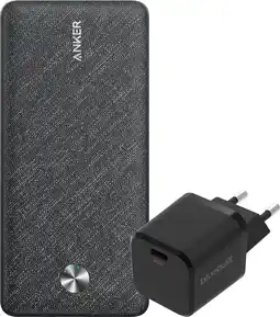 Coolblue Anker Batterie Externe 20 000 mAh Quick Charge et Power Delivery Noir + Chargeur 30 W Noir aanbieding