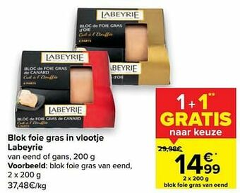 Carrefour Market Blok foie gras van eend aanbieding