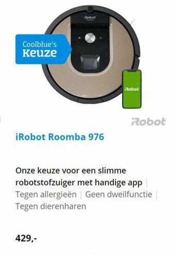 Coolblue iRobot Roomba 976 aanbieding