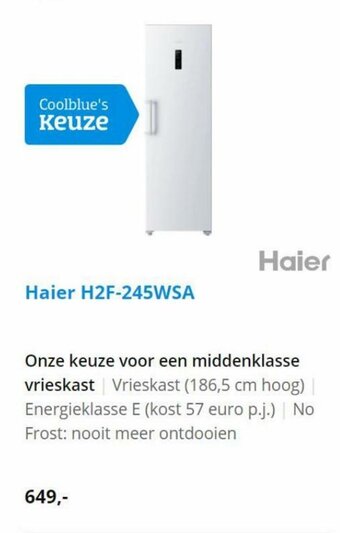 Coolblue Haier H2F-245WSA aanbieding