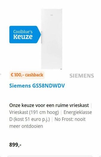 Coolblue Siemens GS58NDWDV aanbieding