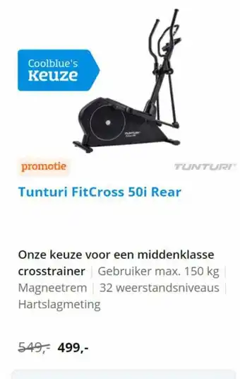 Coolblue Tunturi FitCross 50i Rear aanbieding