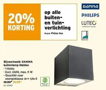 Bijveerbeeld: GAMMA buitenlamp Maldon