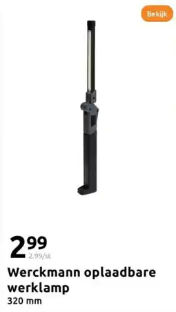 Action Werckmann Oplaadbare Werklamp aanbieding