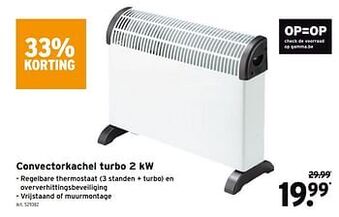 GAMMA Convectorkachel turbo 2 kw aanbieding