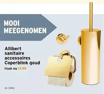 GAMMA Allibert coperblink wc-rolhouder met klep goud aanbieding