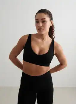 Decathlon Sportbeha Shape Naadloos Diep Uitgesneden Yoga Dames Zwart aim'n aanbieding