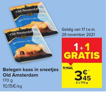 Carrefour Belegen kaas in sneetjes Old Amsterdam 170g aanbieding