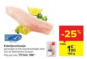 Carrefour Kabeljauwhaasje 100g aanbieding