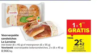 Voorverpakte sandwiches La Lorraine