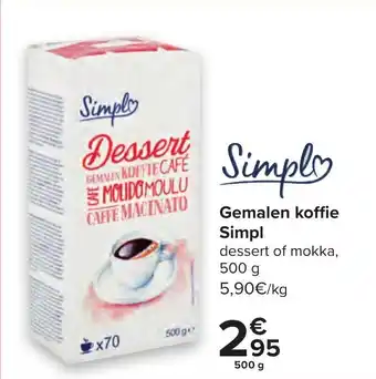 Carrefour Gemalen koffie Simpl 500g aanbieding