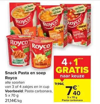 Carrefour Snack Pasta en soep Royco 5 x 70g aanbieding