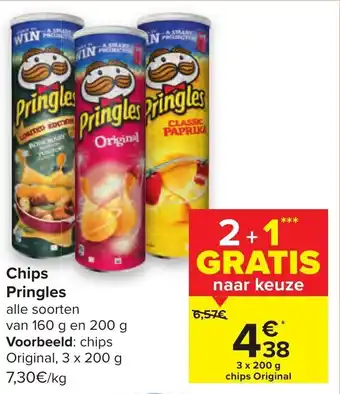 Carrefour Chips Pringles 160g aanbieding