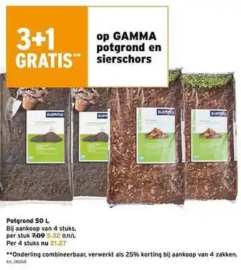 GAMMA op GAMMA potgrond en sierchors 50L aanbieding