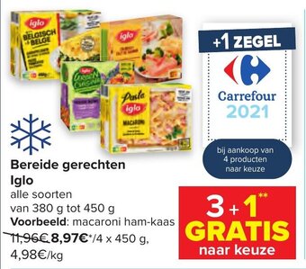 Carrefour Bereide gerechten Iglo aanbieding