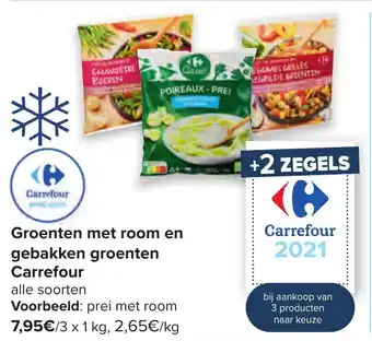 Carrefour Groenten met room en gebakken groenten aanbieding