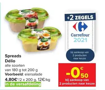 Carrefour Spreads Delio 180g aanbieding